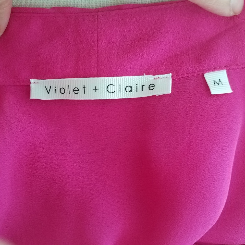 Violet+Claire | Magenta Blouse Cuffed Sleeves /A21 - Picture 3 of 3